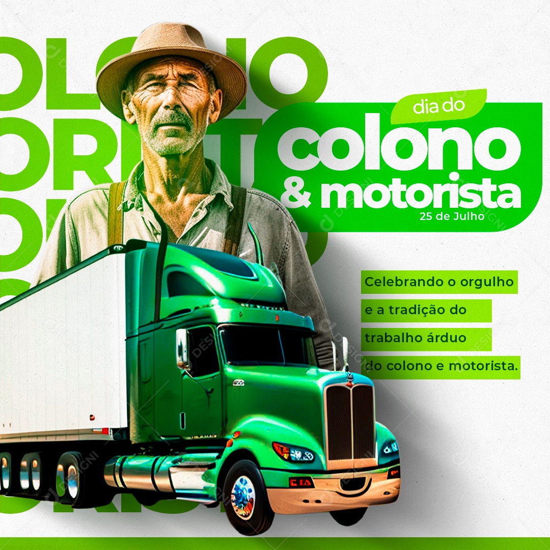 Social Media Dia Do Colono e Motorista 25 De Julho PSD Editável