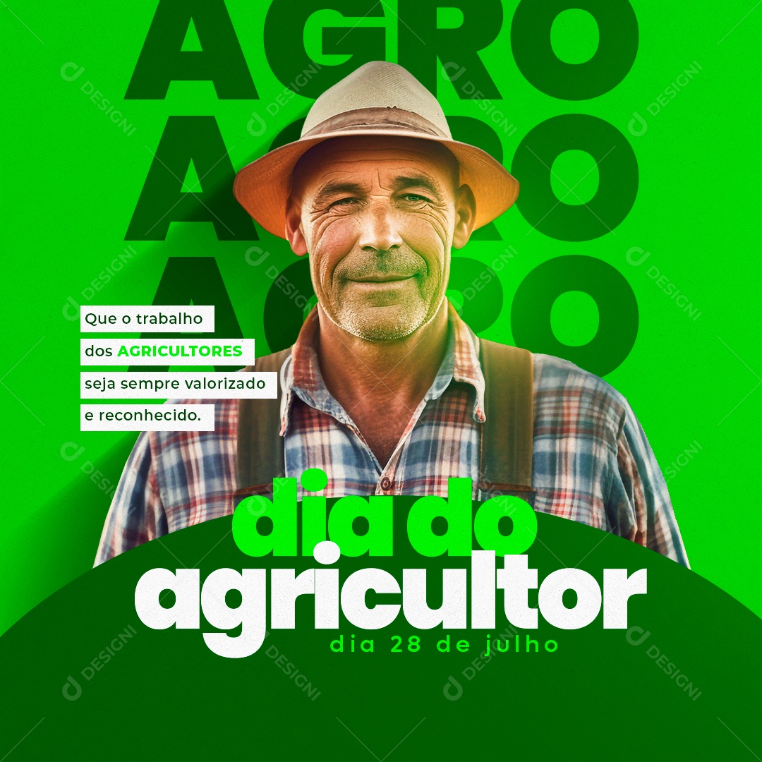 Social Media Dia Do Agricultor Valorizando o Reconhecimento PSD Editável