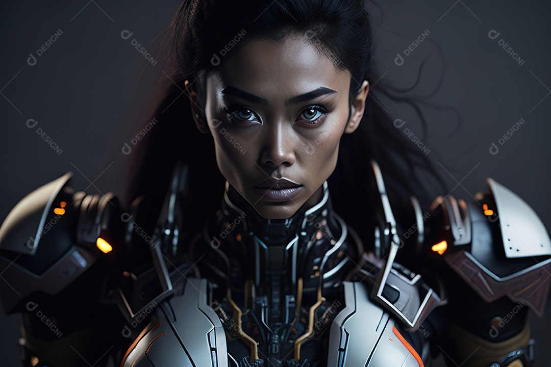 Imagem realista de mulher robô