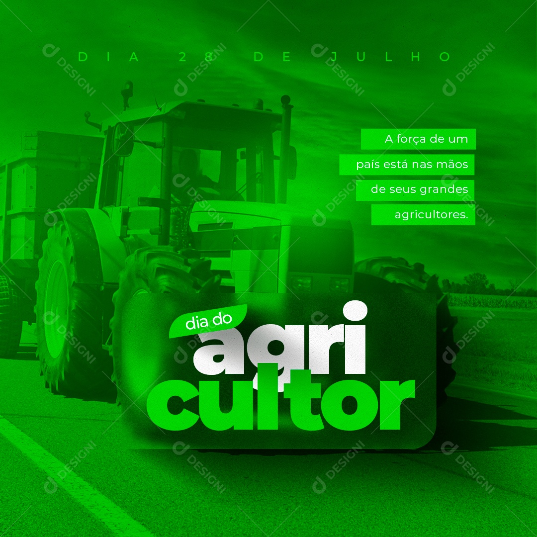 A Força De Um País Dia Do Agricultor Social Media PSD Editável