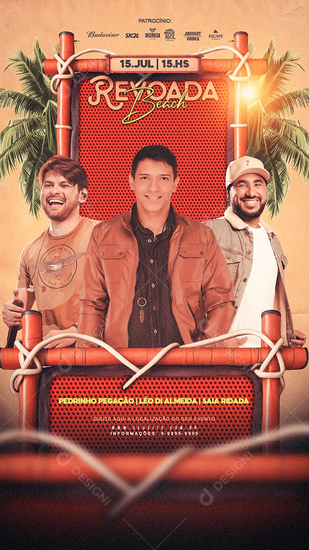 Flyer Story Revoada Beach Social Media PSD Editável