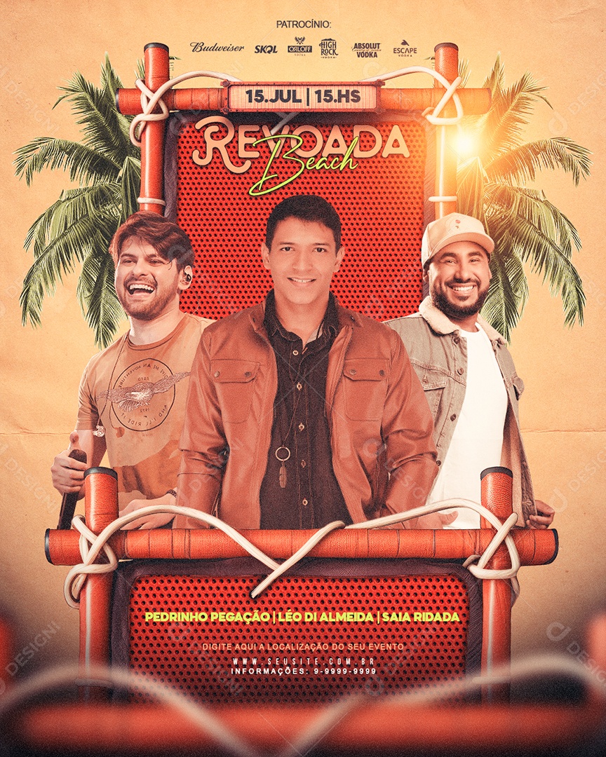 Social Media Flyer Feed Revoada Beach PSD Editável