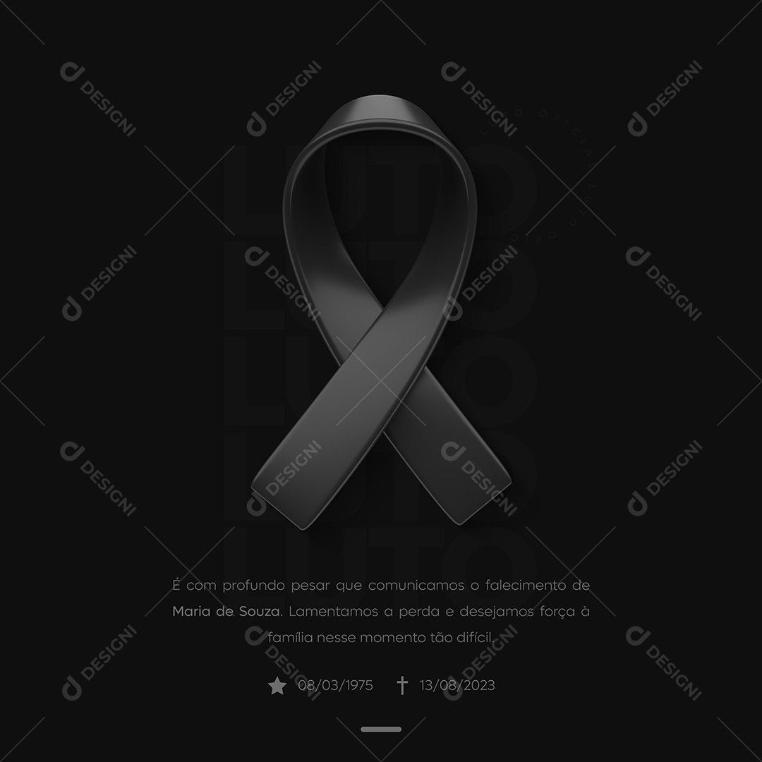 É Com Profundo Pesar Que Comunicamos Luto Social Media PSD Editável