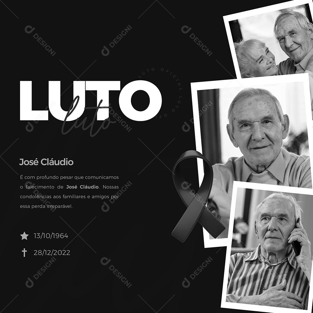 Nossas Condolências aos Familiares Social Media PSD Editável