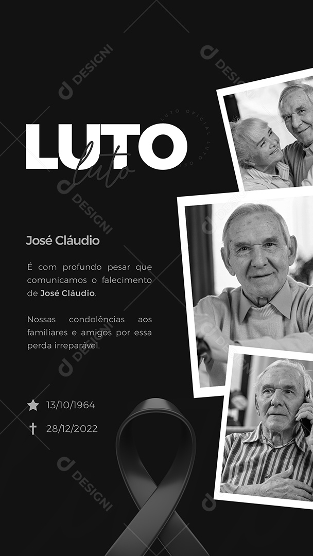 Story Nossas Condolências aos Familiares Social Media PSD Editável