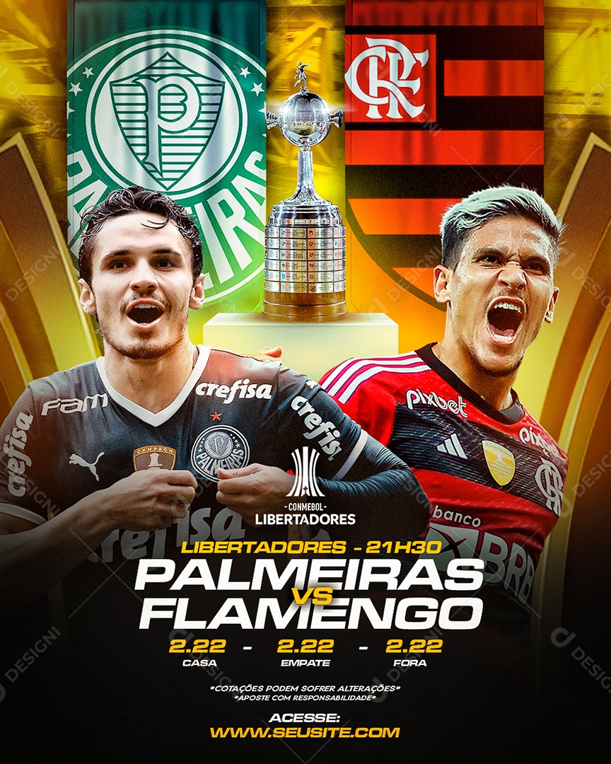 Futebol Palmeiras X Flamengo Social Media PSD Editável