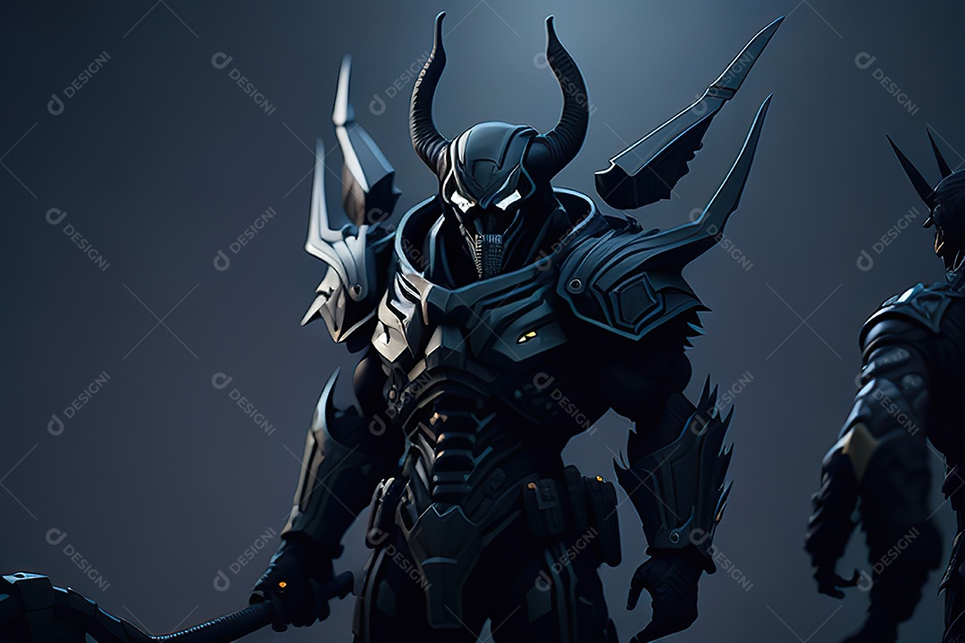 Imagem realista de criatura com armadura