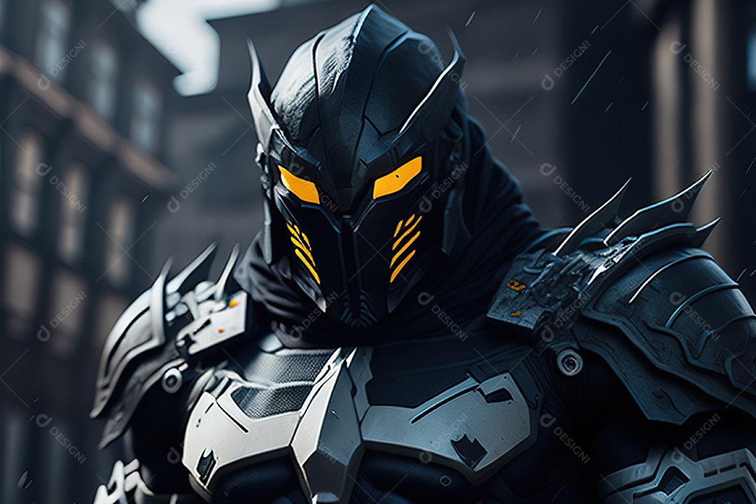 Imagem realista de criatura com armadura