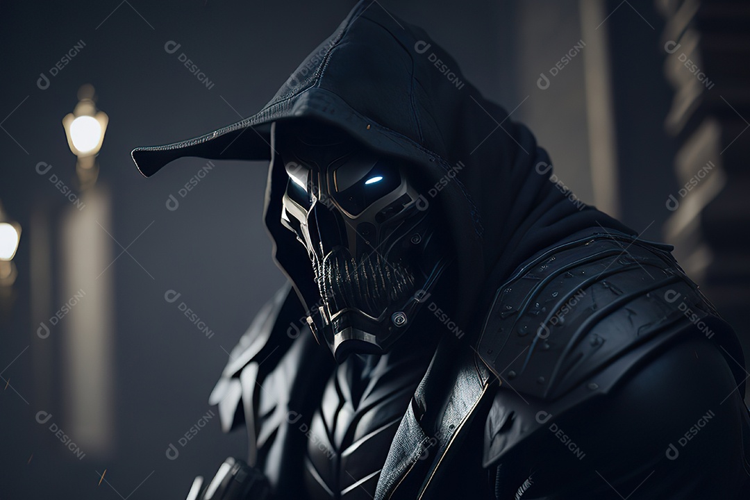 Imagem realista de criatura com armadura