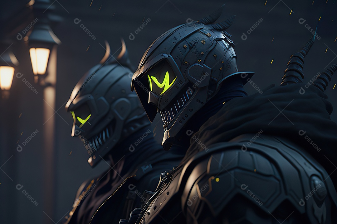 Imagem realista de criatura com armadura