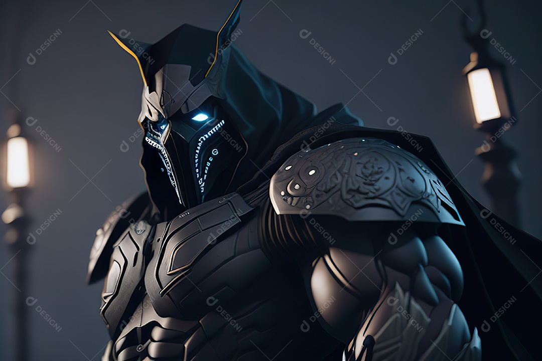 Imagem realista de criatura com armadura