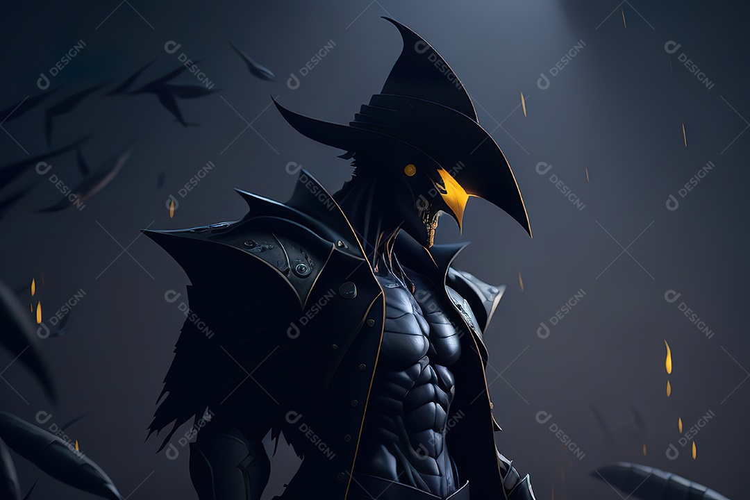 Imagem realista de criatura com armadura