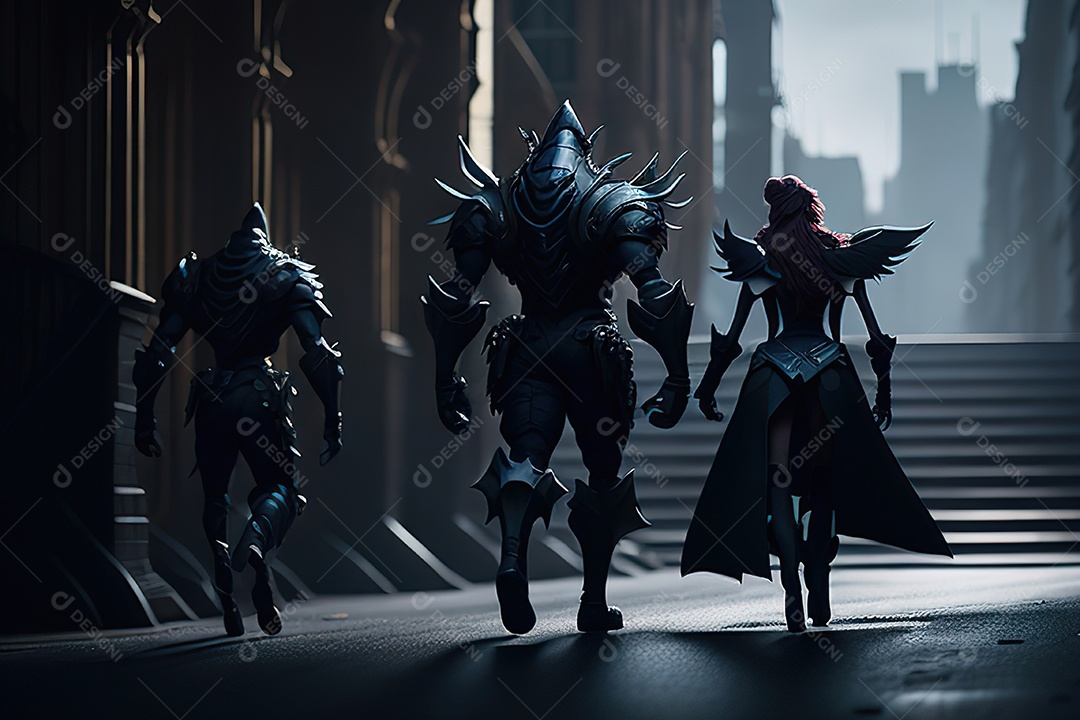 Imagem realista de criatura com armadura