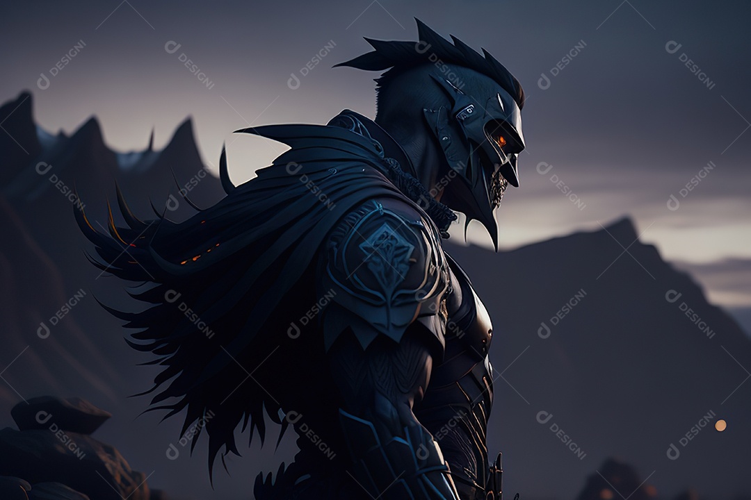 Imagem realista de criatura com armadura