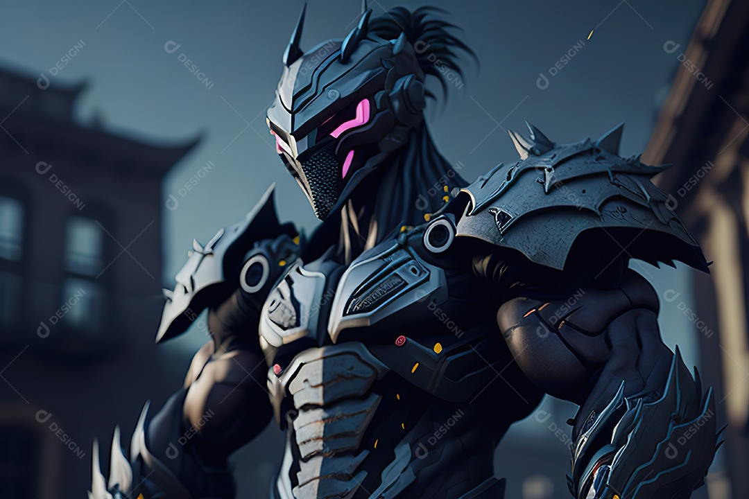 Imagem realista de criatura com armadura