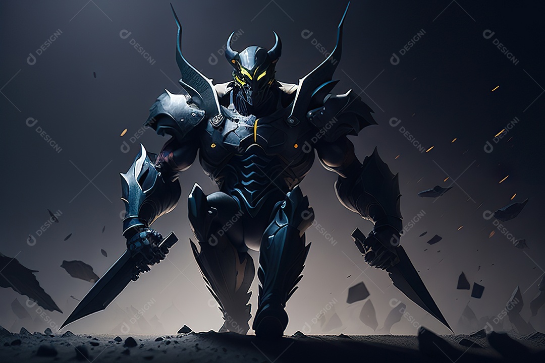 Imagem realista de criatura com armadura