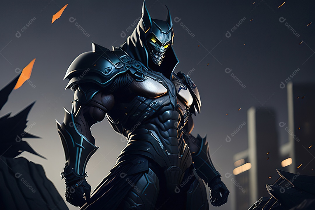 Imagem realista de criatura com armadura