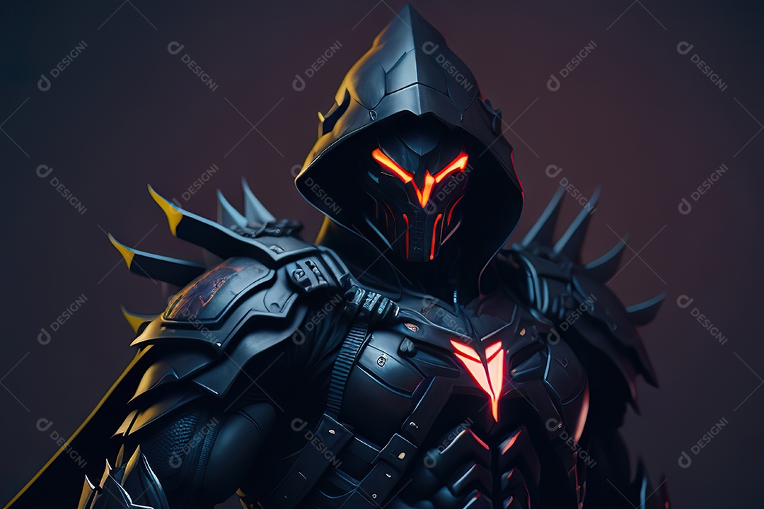 Imagem realista de criatura com armadura