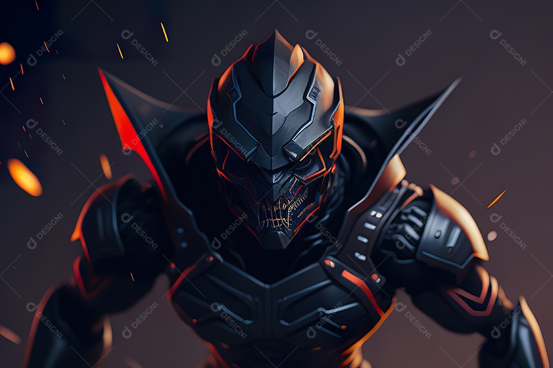 Imagem realista de criatura com armadura