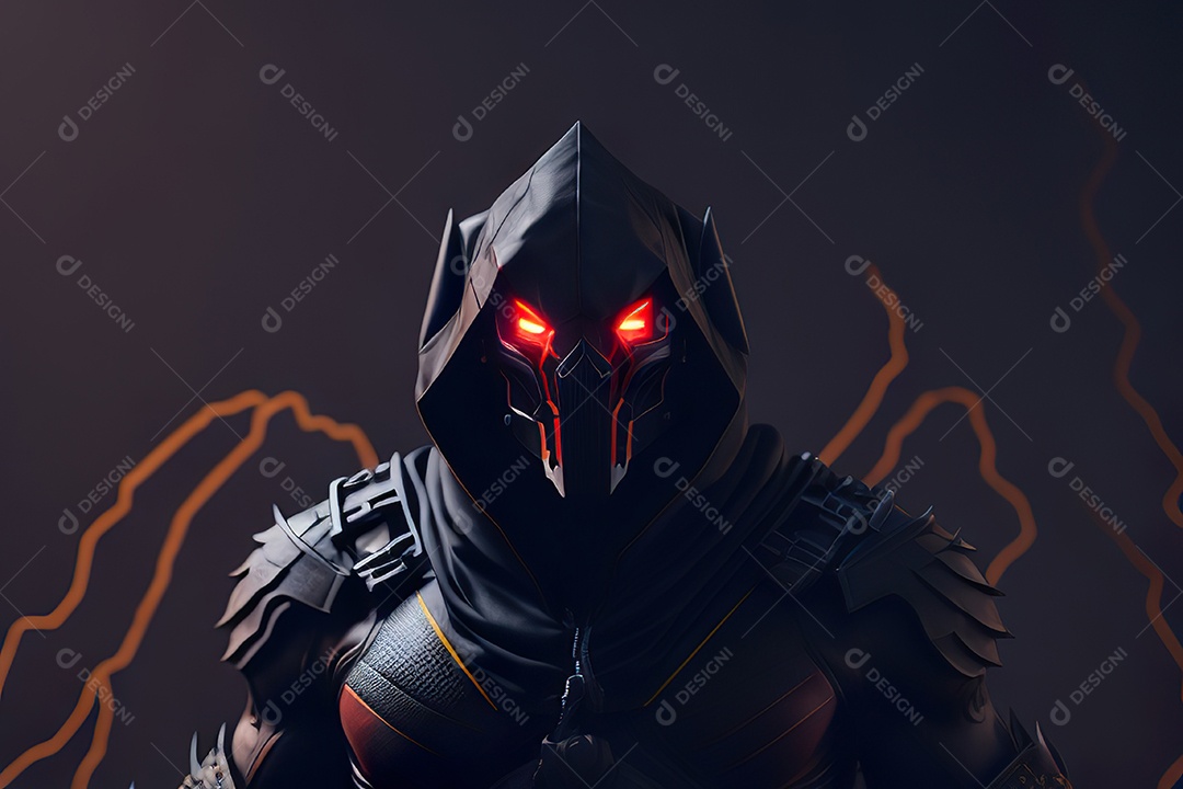 Imagem realista de criatura com armadura