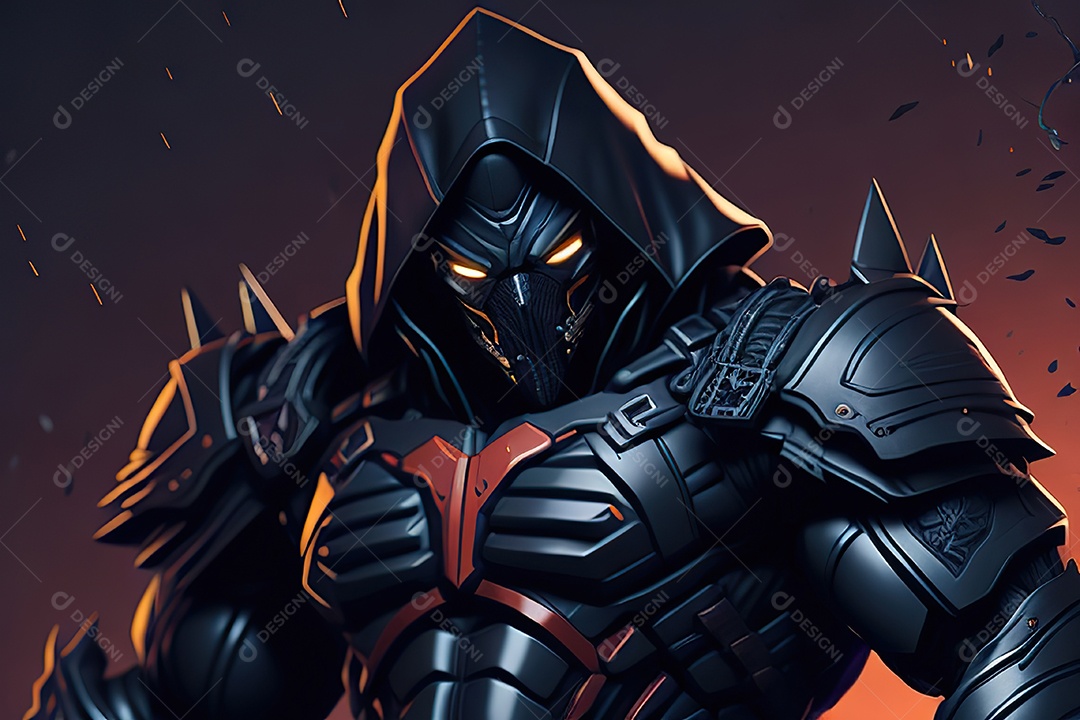 Imagem realista de criatura com armadura