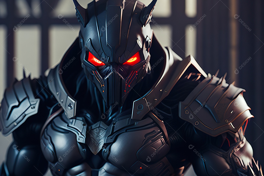 Imagem realista de criatura com armadura