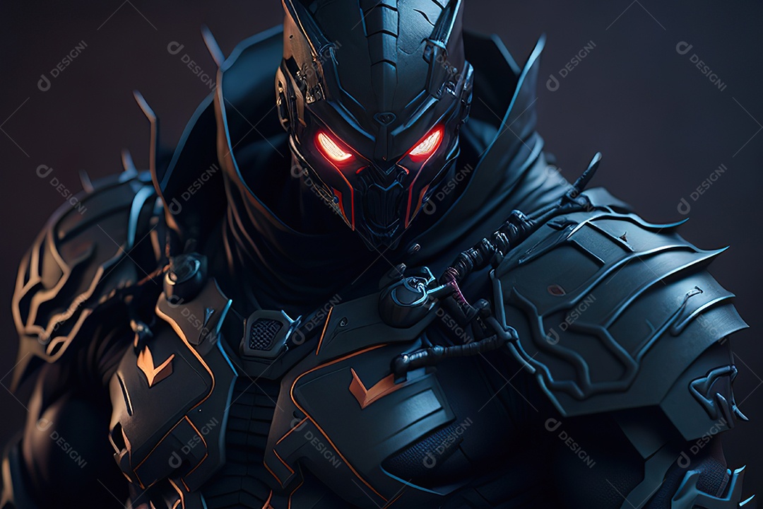 Imagem realista de criatura com armadura
