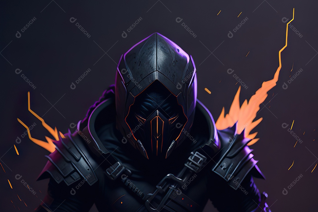 Imagem realista de criatura com armadura