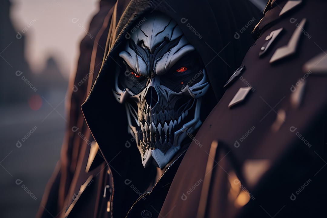 Imagem realista de criatura com armadura