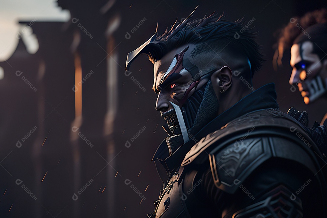 Imagem realista de criatura com armadura