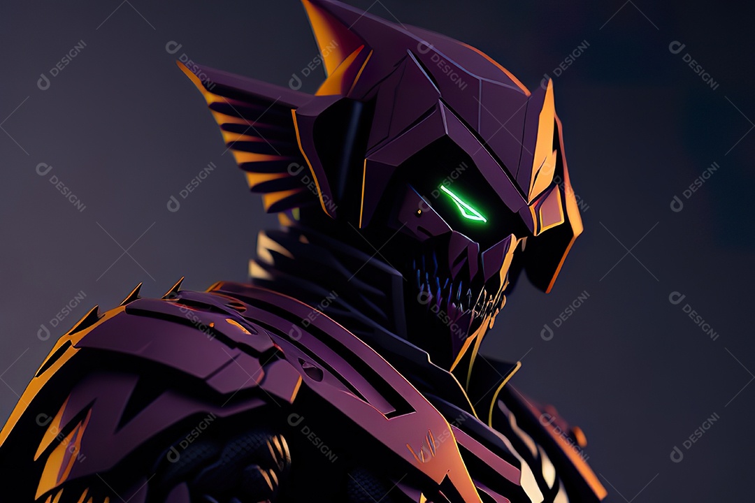 Imagem realista de criatura com armadura