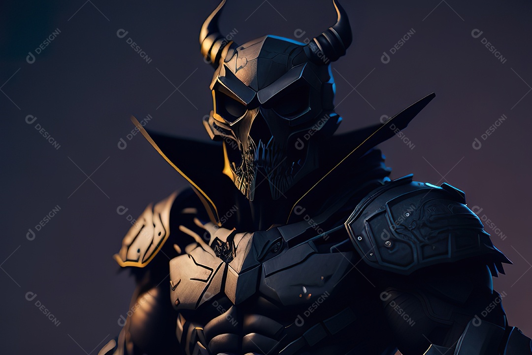 Imagem realista de criatura com armadura