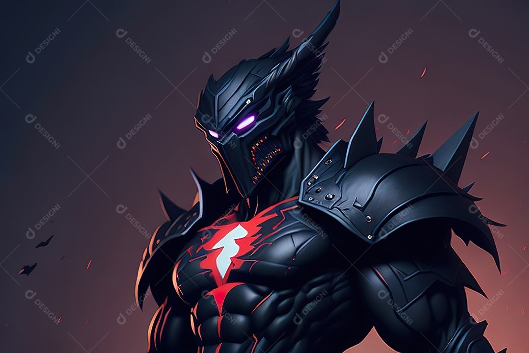 Imagem realista de criatura com armadura