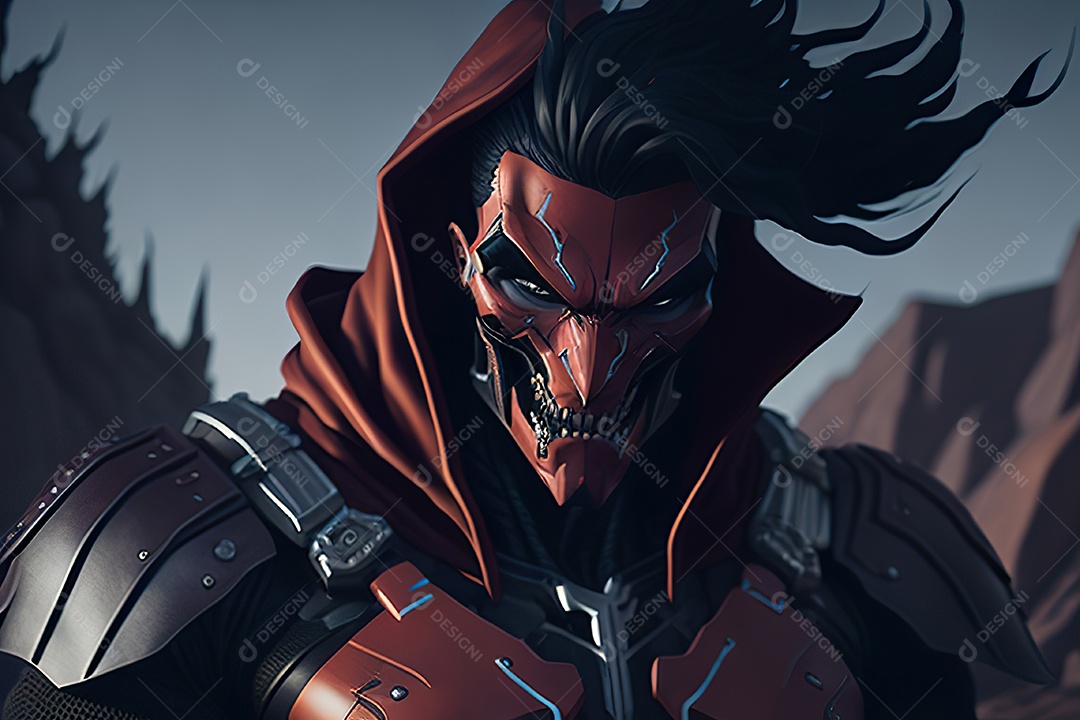 Imagem realista de criatura com armadura