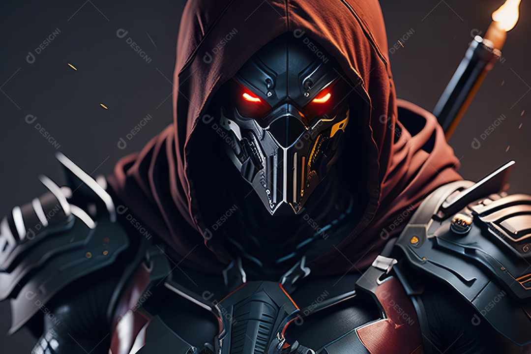 Imagem realista de criatura com armadura