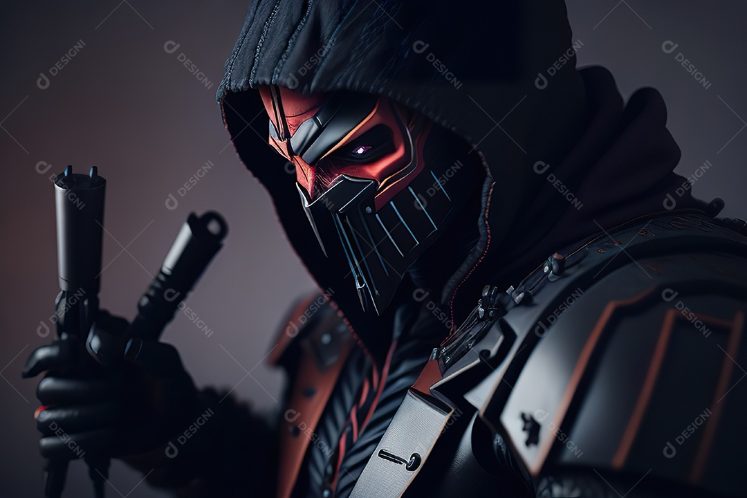 Imagem realista de criatura com armadura