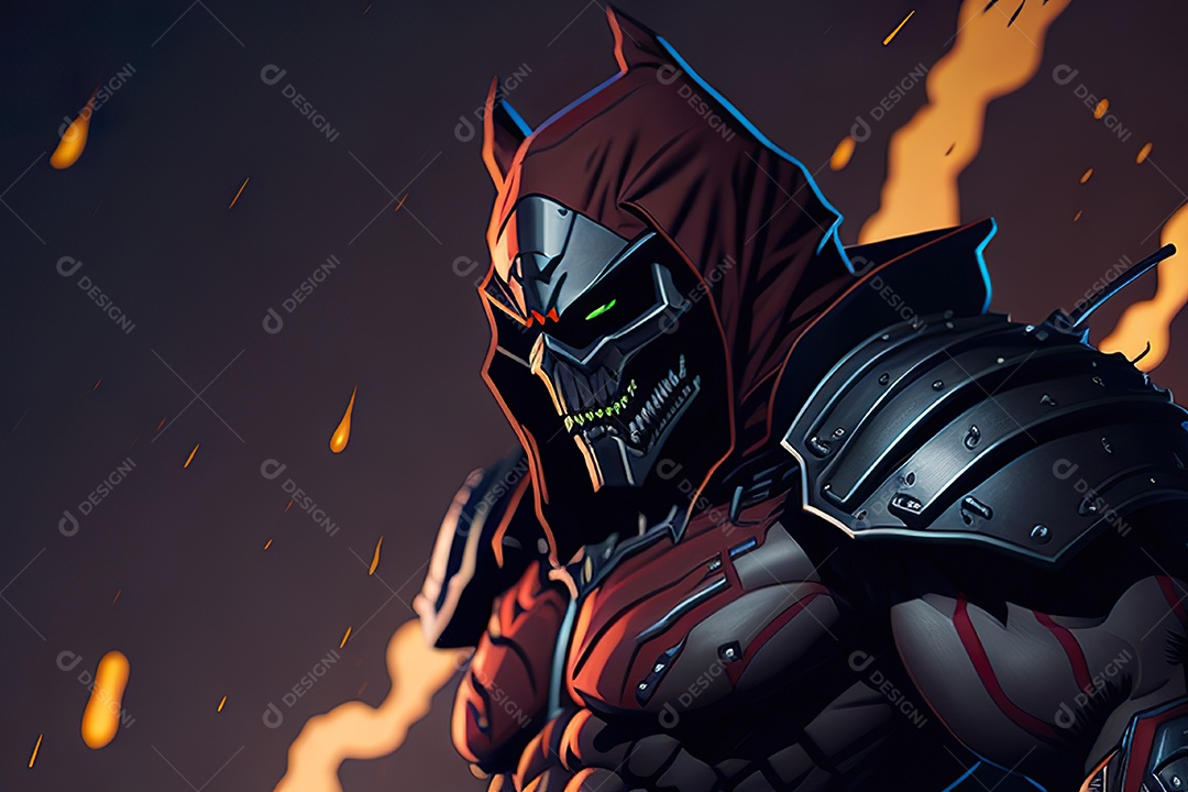 Imagem realista de criatura com armadura