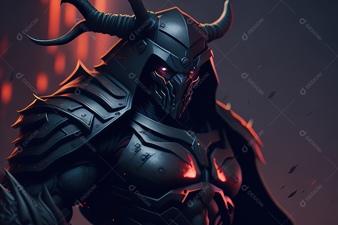 Imagem realista de criatura com armadura