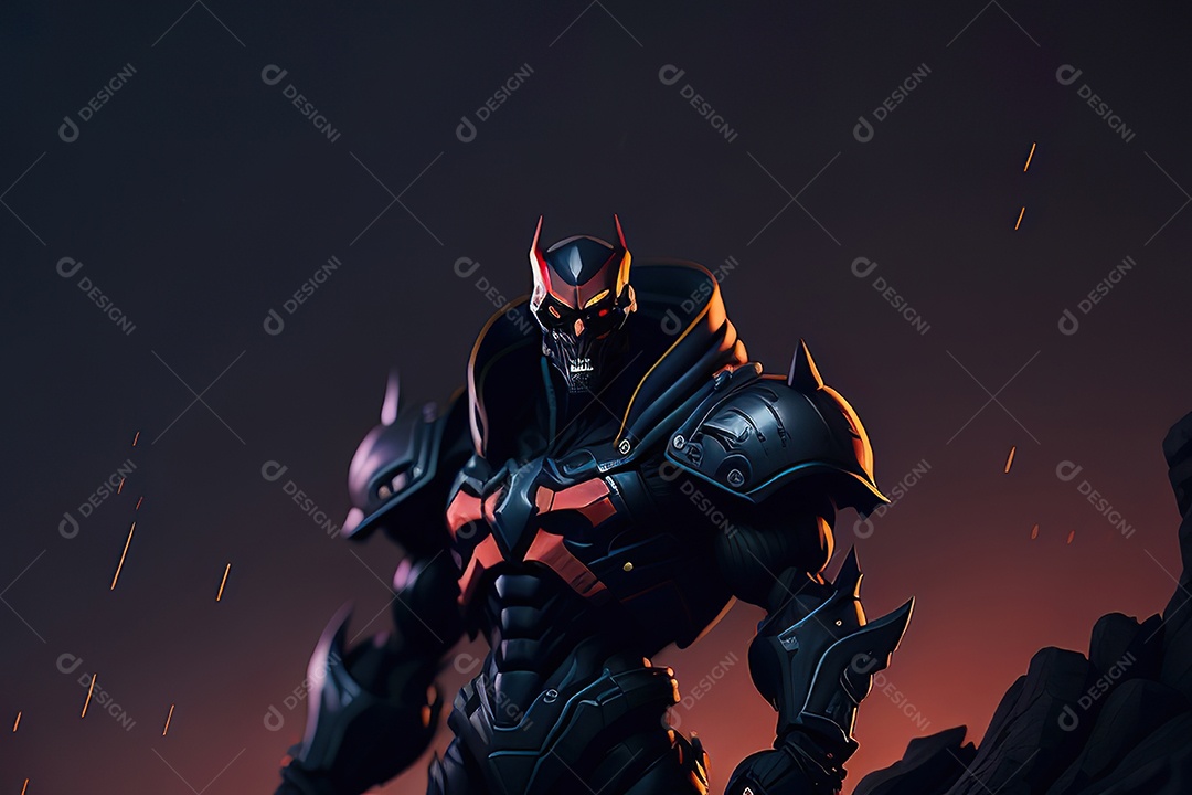 Imagem realista de criatura com armadura