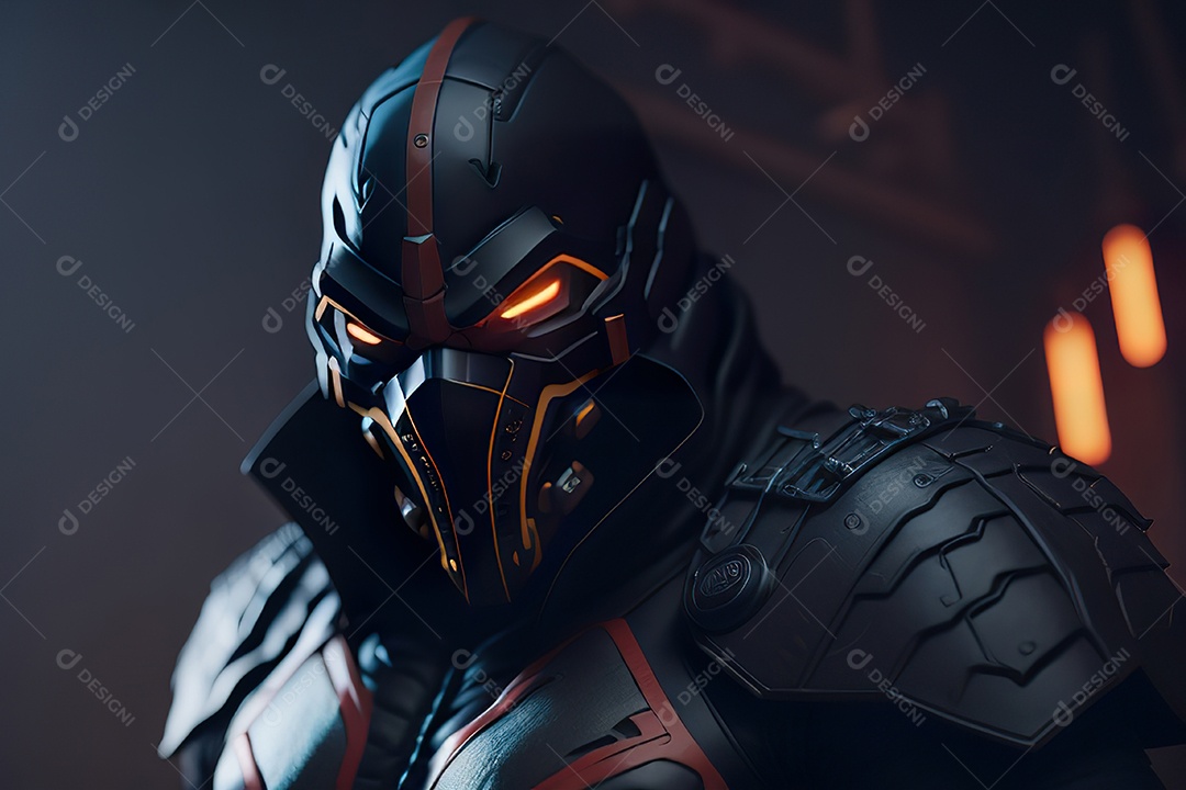 Imagem realista de criatura com armadura