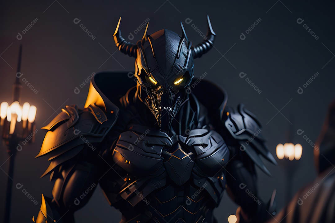 Imagem realista de criatura com armadura