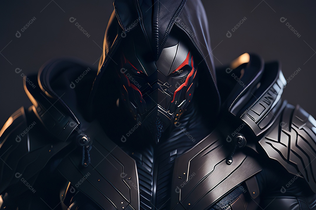 Imagem realista de criatura com armadura