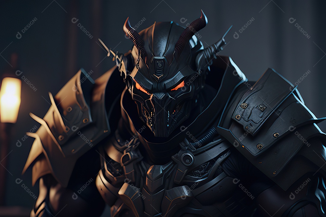 Imagem realista de criatura com armadura