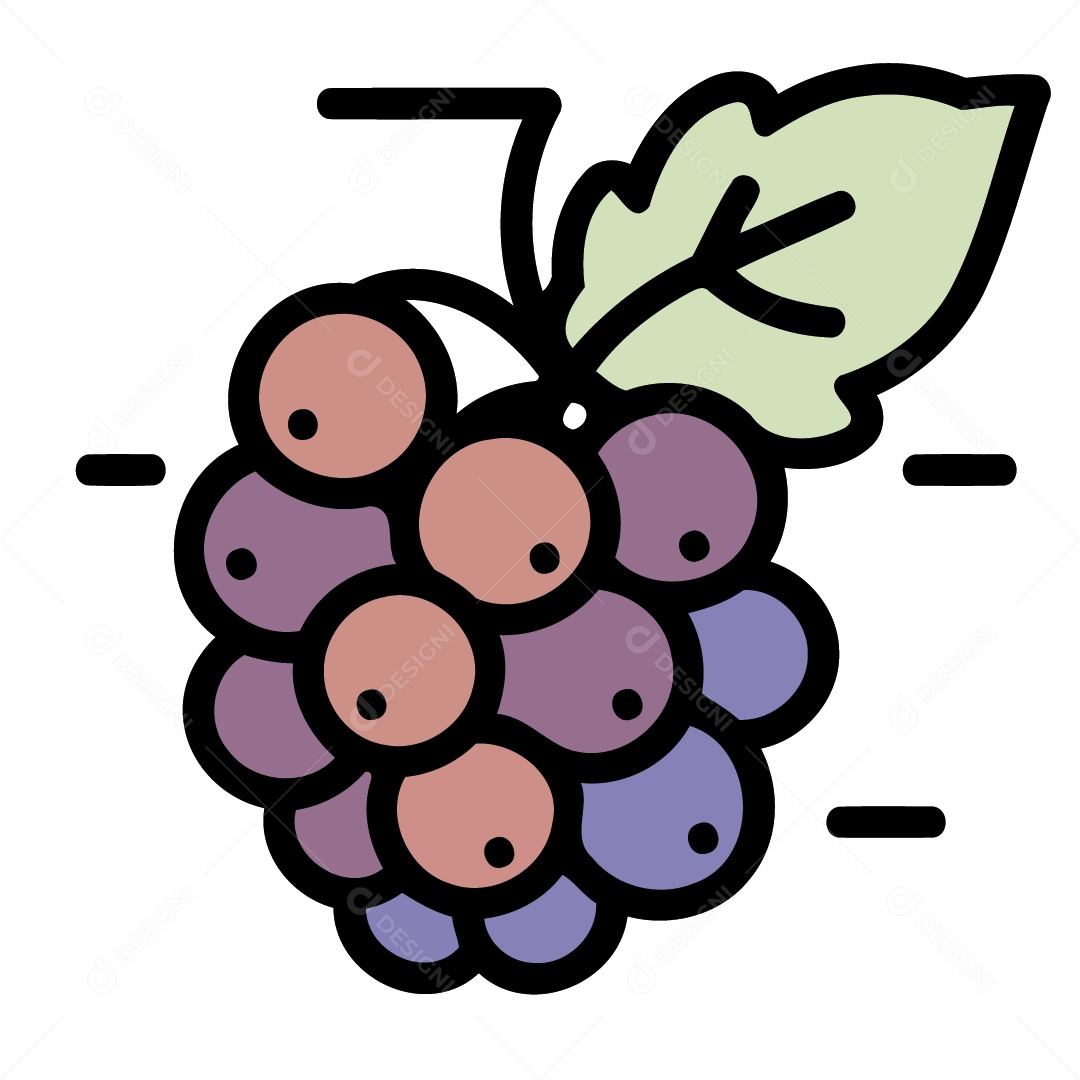Cacho de Uva Ilustração Vetor EPS