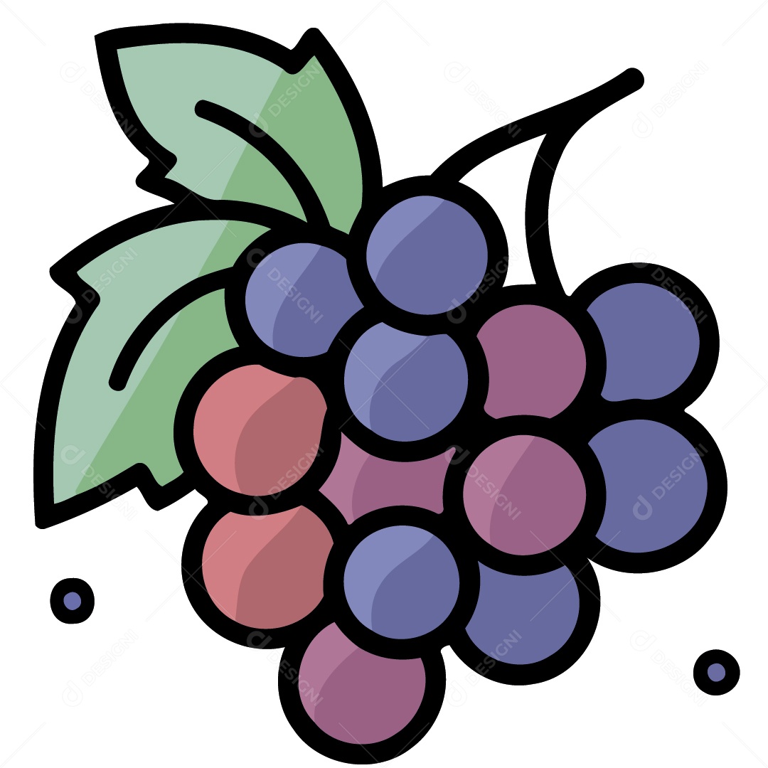 Cacho de Uva Ilustração Vetor EPS