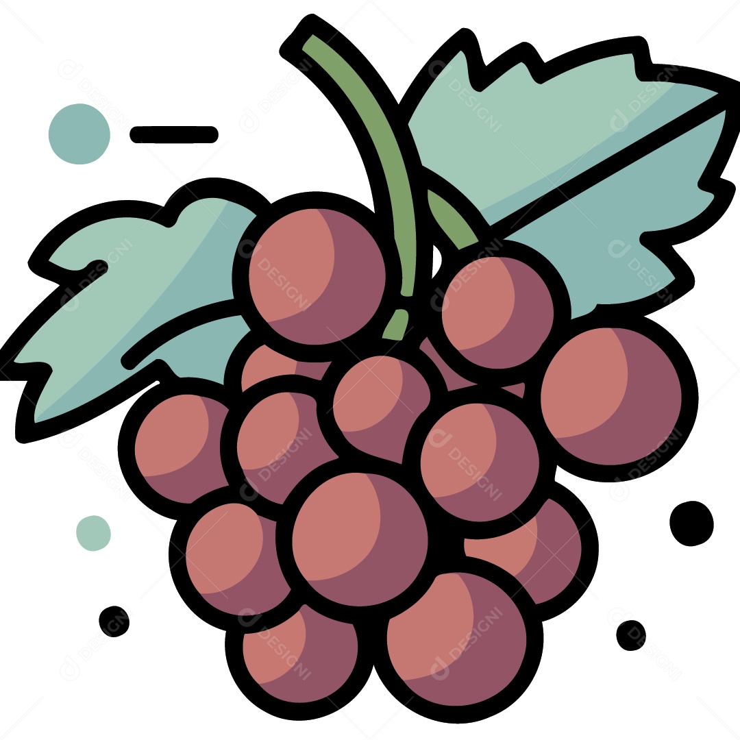 Cacho de Uva Ilustração Vetor EPS