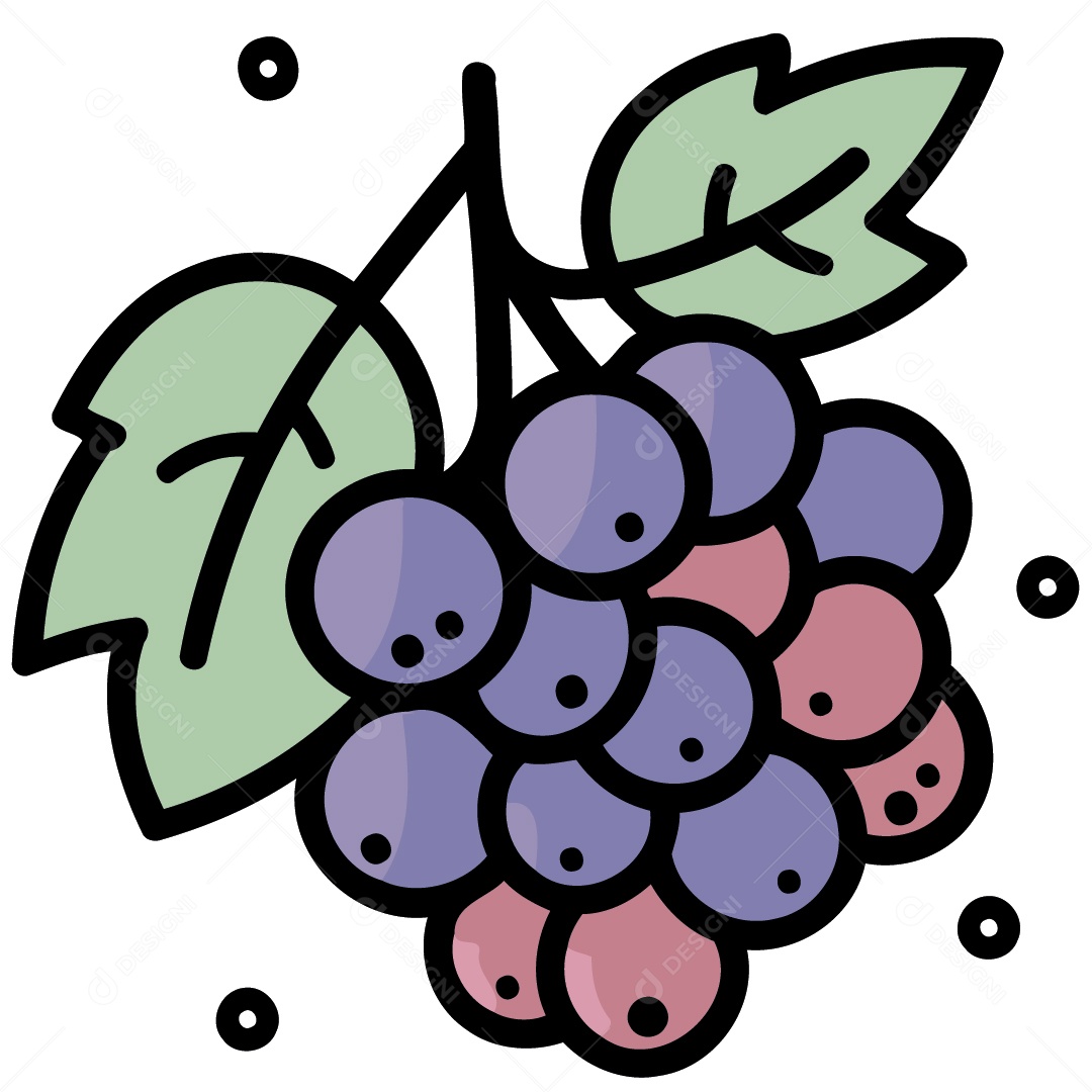 Cacho de Uva Ilustração Vetor EPS