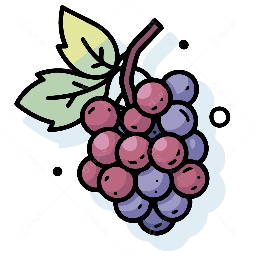 Cacho de Uva Ilustração Vetor EPS