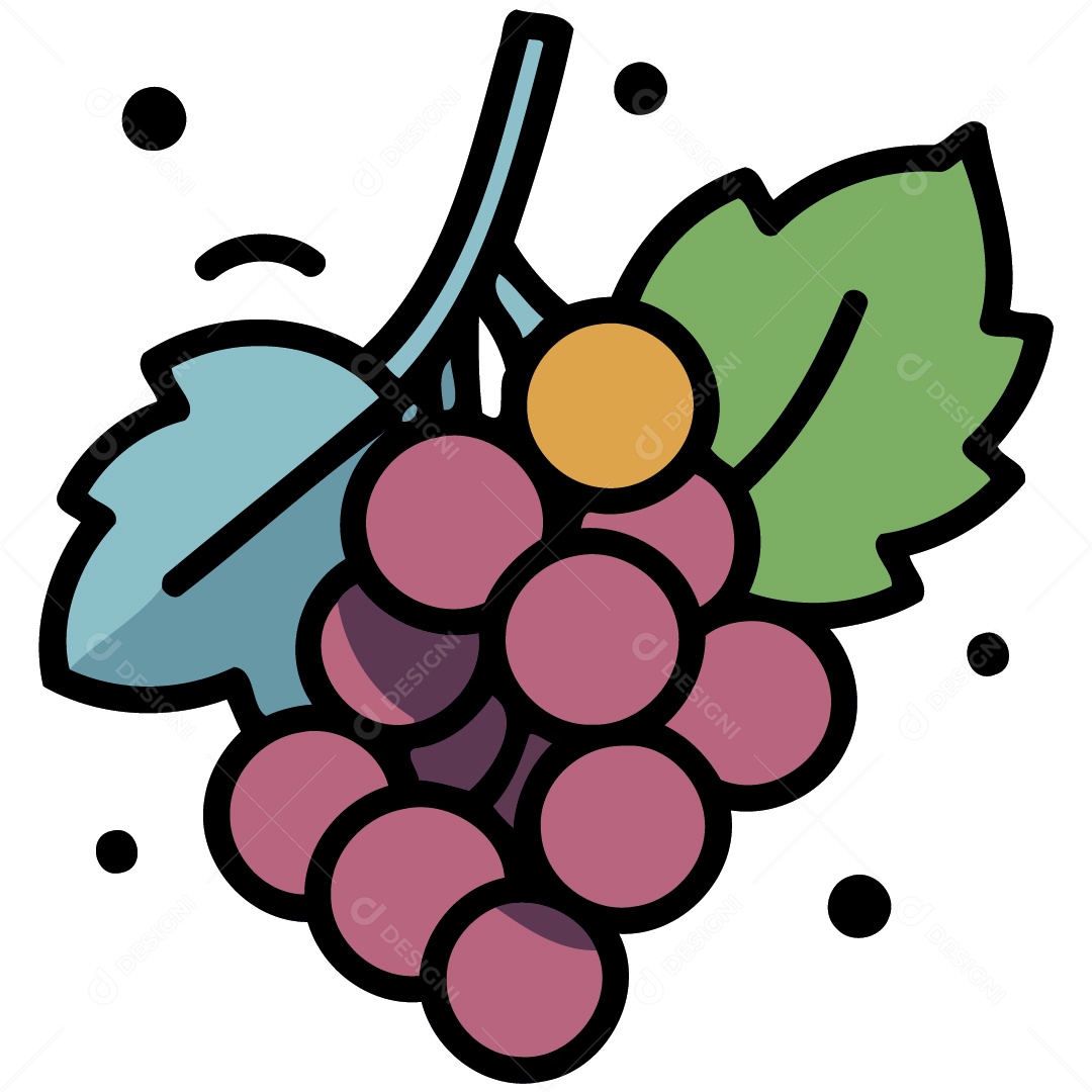 Cacho de Uva Ilustração Vetor EPS