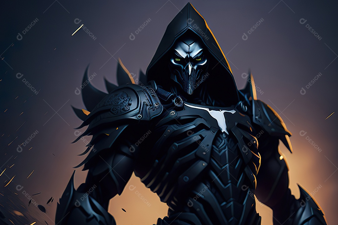 Imagem realista de criatura com armadura